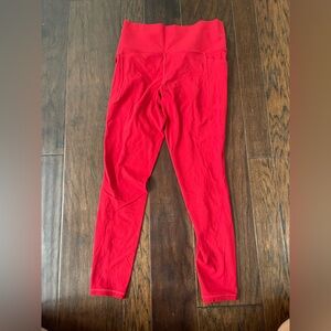 ATHLETA Salutation Stash Tight Leggings Red Sz M